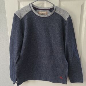 Tommy Bahama Navy and Gray Crewneck Sweater